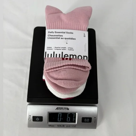 Lululemon Unisex Daily Essential Crew Socks 3 Pack - Picture 7 of 7